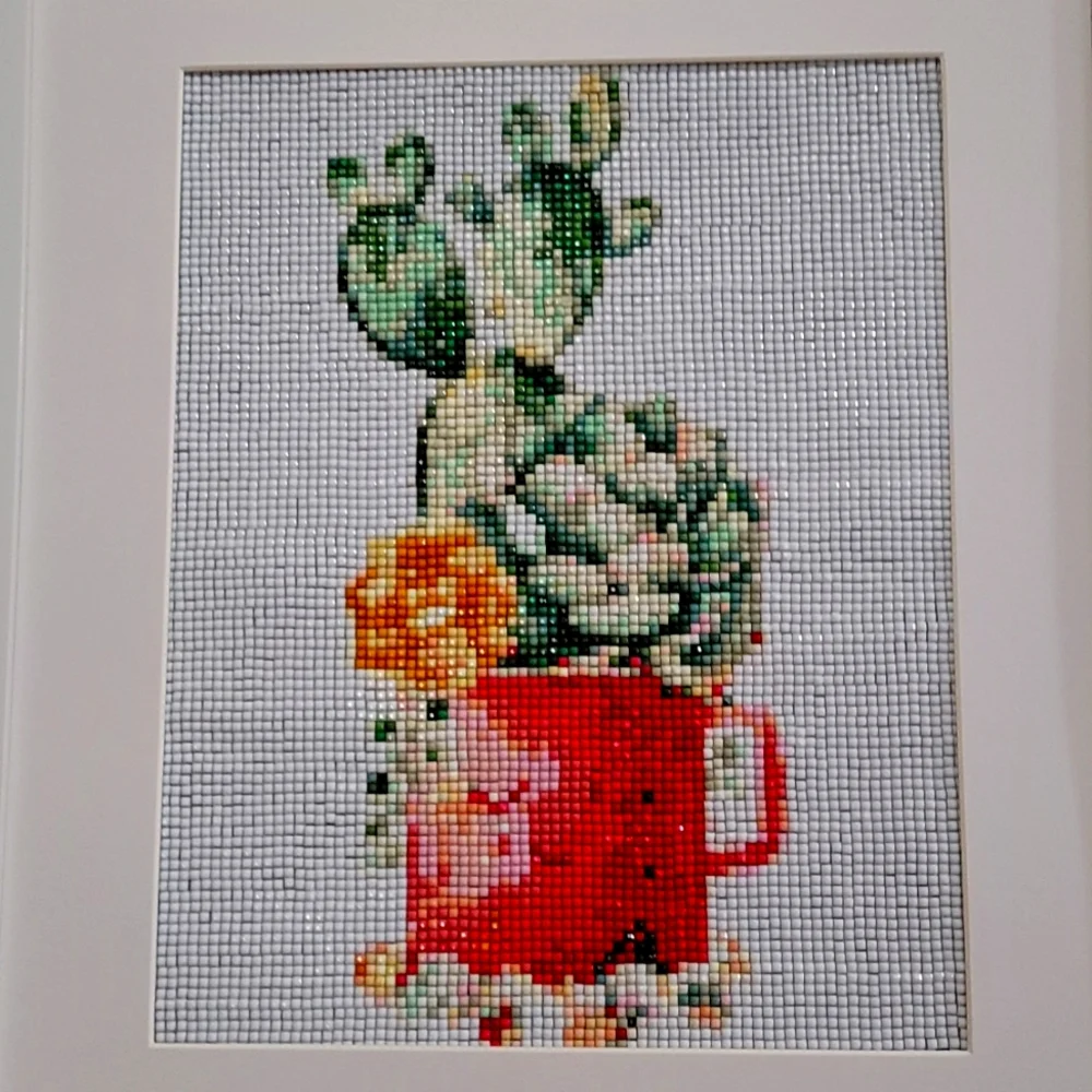 Handmade Cactus in a Cup Diamond Kit Decor